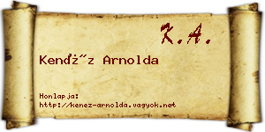 Kenéz Arnolda névjegykártya